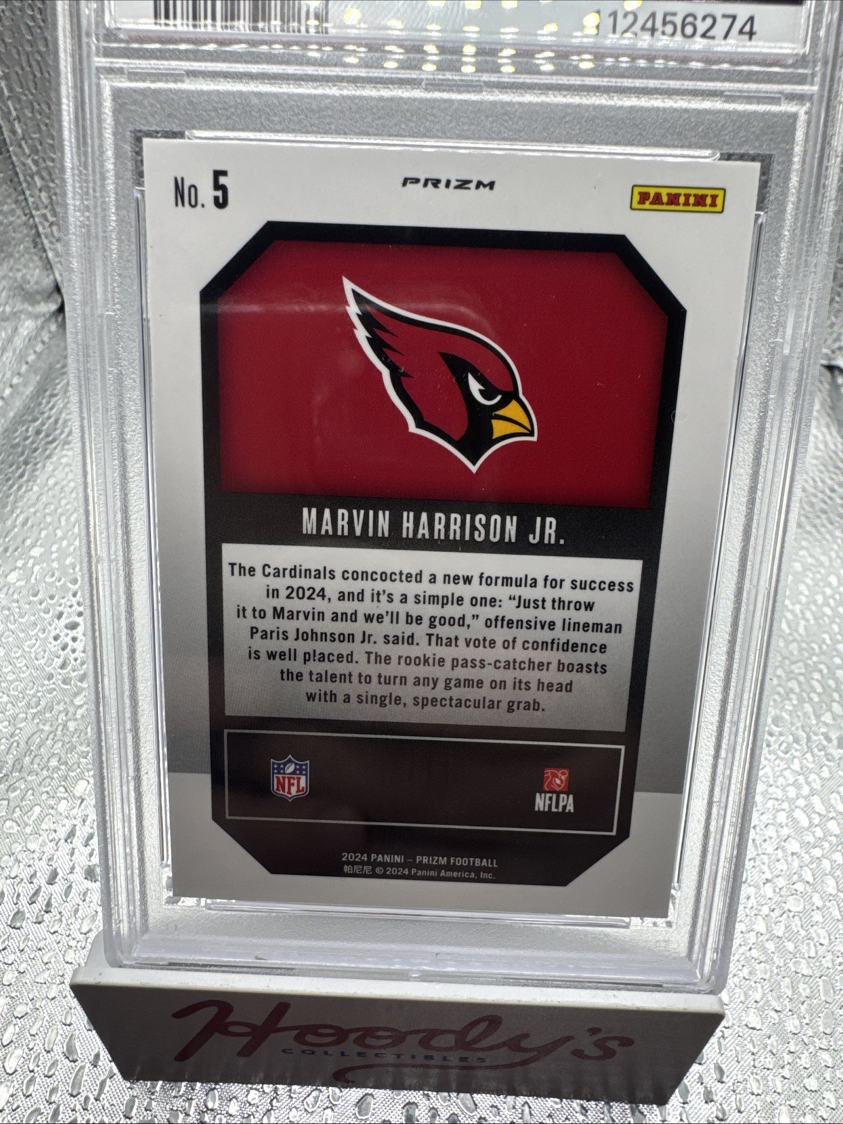 2024 Panini Prizm - Emergent Marvin Harrison Jr. #5 Green Ice Prizm (RC) PSA 10 view 5