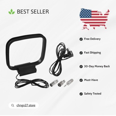 75 Ohm FM Coax Antenna & AM Loop Set - Portable Indoor Solution for Home Audio