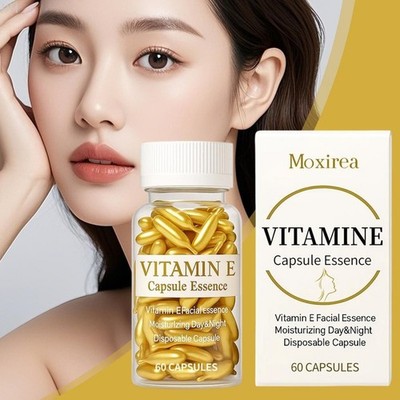 Vitamin E Capsule Essence Moisturizing and Hydrating Facial 60 Capsules New-Hot