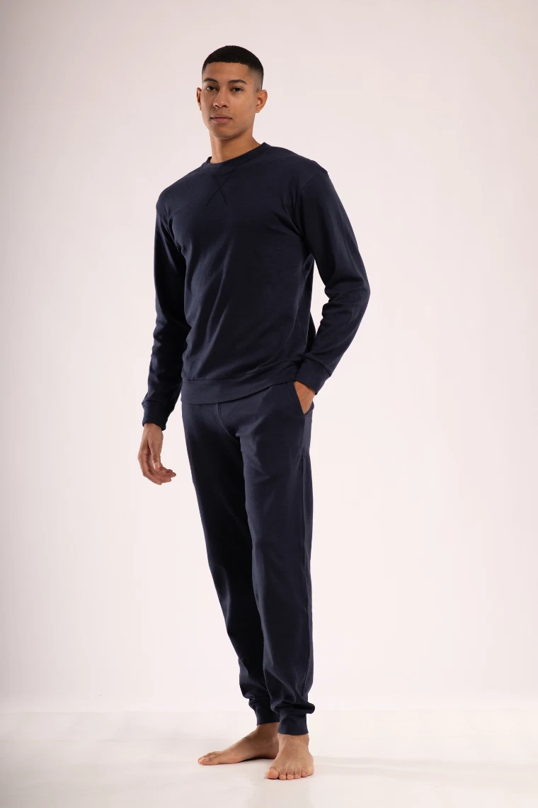 Biancheria Da Notte Da Uomo Blu A Fantasia Righe In Cotone | Acquisti Online Su - Foto 6