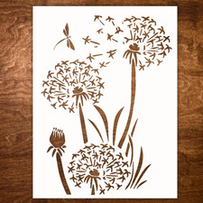 Large Dandelion Stencil - Flower Stencils for Painting on Wood - Stencils for Cr