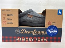 Dearfoams Men's Slippers Memory Foam Charcoal Sizes LARGE LAR 11 12