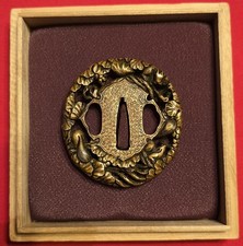 黄铜古董日本刀镡| eBay