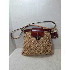 RARE NWT VTG 70/80 Etienne Aigner Woven Jute ...