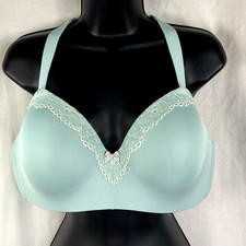 Cacique 44B Lightly Lined Wireless T-Shirt Bra Halter Back Light Green