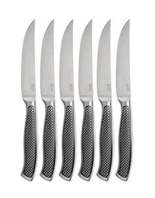 #Wolfgang Puck 6-Piece Stainless Steel Steak Knife Set Black NEW IN BOX