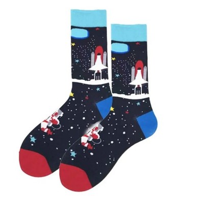Shuttle Launch Space Walk Astronaut - Novelty Gift Socks USA Seller!