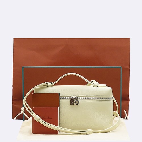 Loro Piana Whisper White Extra Pocket L19 Pouch Crossbody Bag