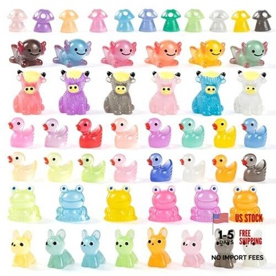 53PCS Luminous Mini Resin Animals - Glow in The Dark Plastic Tiny Figurines