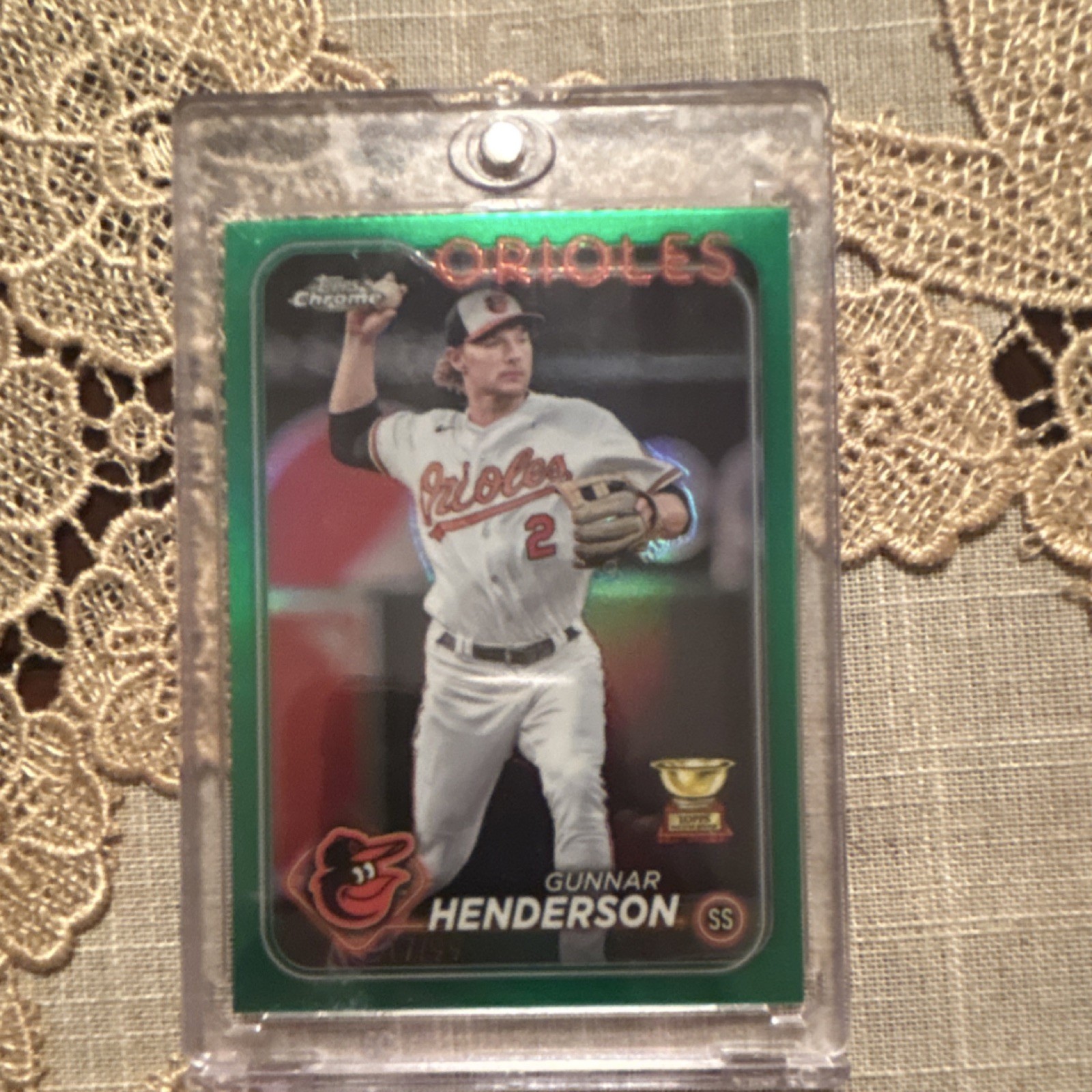 Topps 2024 Chrome Gunnar Henderson Green Refractor /99  Baltimore Orioles #36