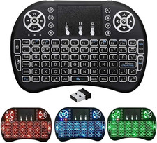 2.4G Mini Wireless Keyboard with Touchpad Mouse, Upgraded Multi BRG Backlight Me