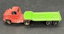 Original 1960's Tootsie Toy Set - Flat Bed Tractor Trailer with No Load Clean