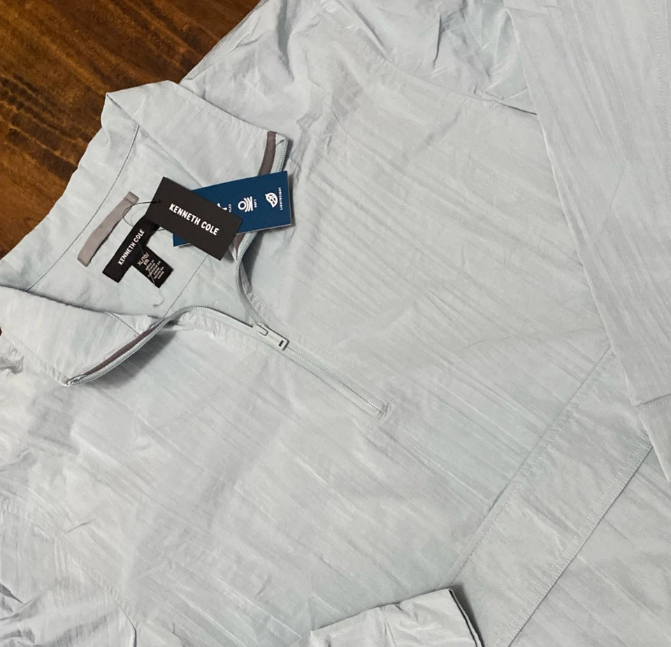 Chaqueta cortavientos suéter Kenneth Cole azul para hombre talla XL $145 NUEVA CON ETIQUETAS F1 Foto 2 de 4