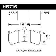 Hawk Ap Racingalcon Universal Dtc-60 Race Brake Pads Hb716g.710 Hawk Ap Racingalcon Universal Dtc-60 Race Brake Pads Hb716g.710