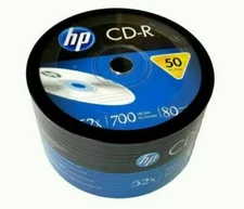 50 HP Blank 52X CD-R CDR Branded Logo 700MB Media Disc 