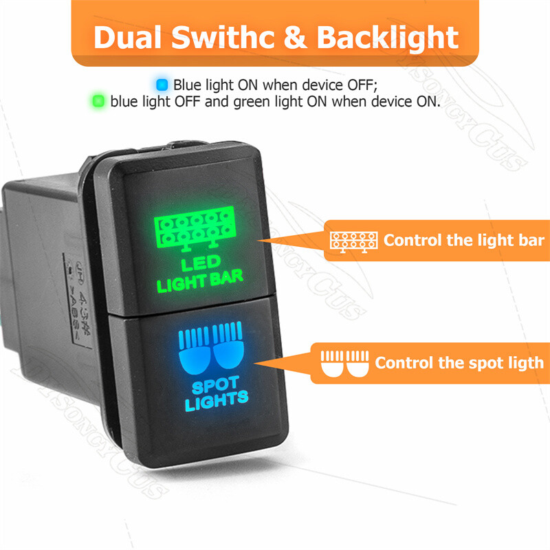 3 LEAD For Hilux,Land Cruiser LED Light Bar+Spot Light Switch Wiring