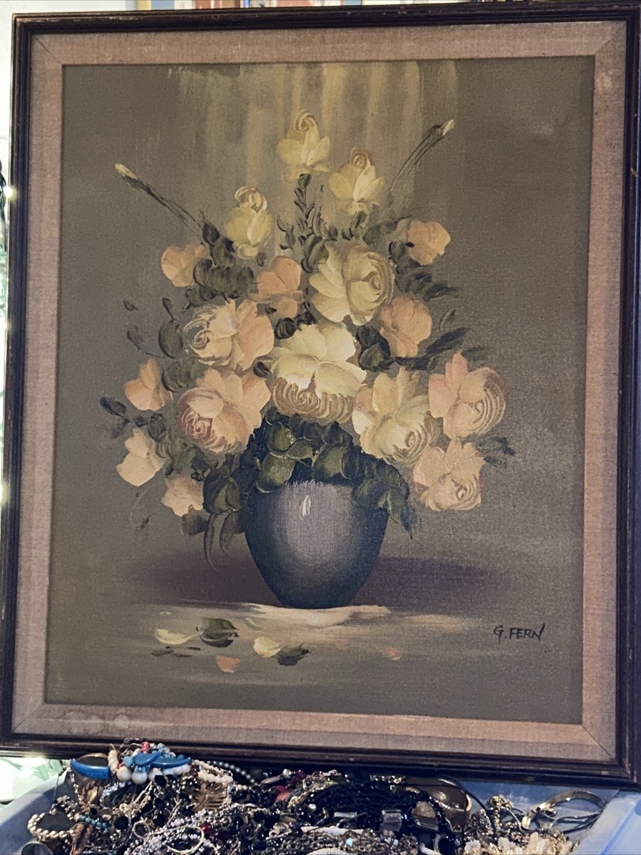 Vintage Original Floral Arrangement Oil Painting Vintage Original Floral Arrangement Oil Painting