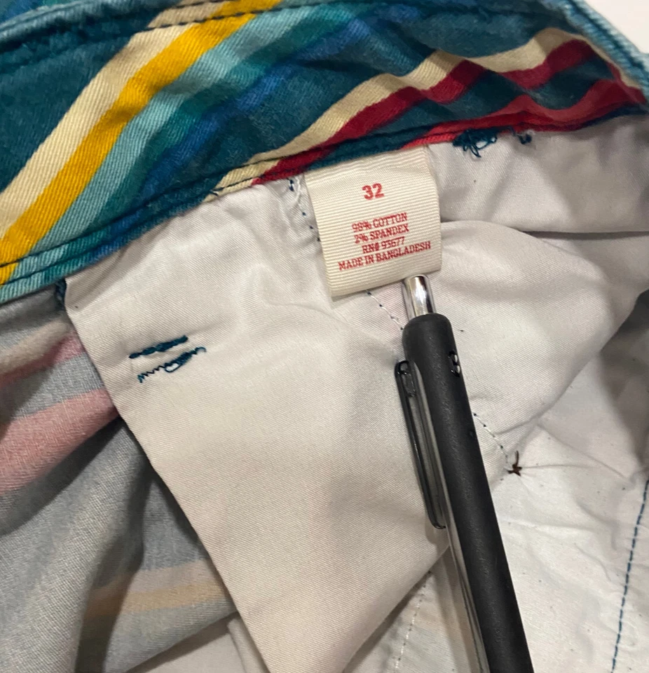 De colección Y2K Arizona Jean Co. Pantalones cortos chinos aztecas del suroeste para hombre 32 rayas  Foto 4 de 4