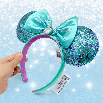 Disney` Parks Ariel The Little Mermaid Minnie Ears Headband US 30th Anniversary
