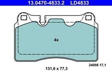 ATE 13.0470-4833.2 Bremsbelagsatz, Scheibenbremse für CUPRA SEAT VW