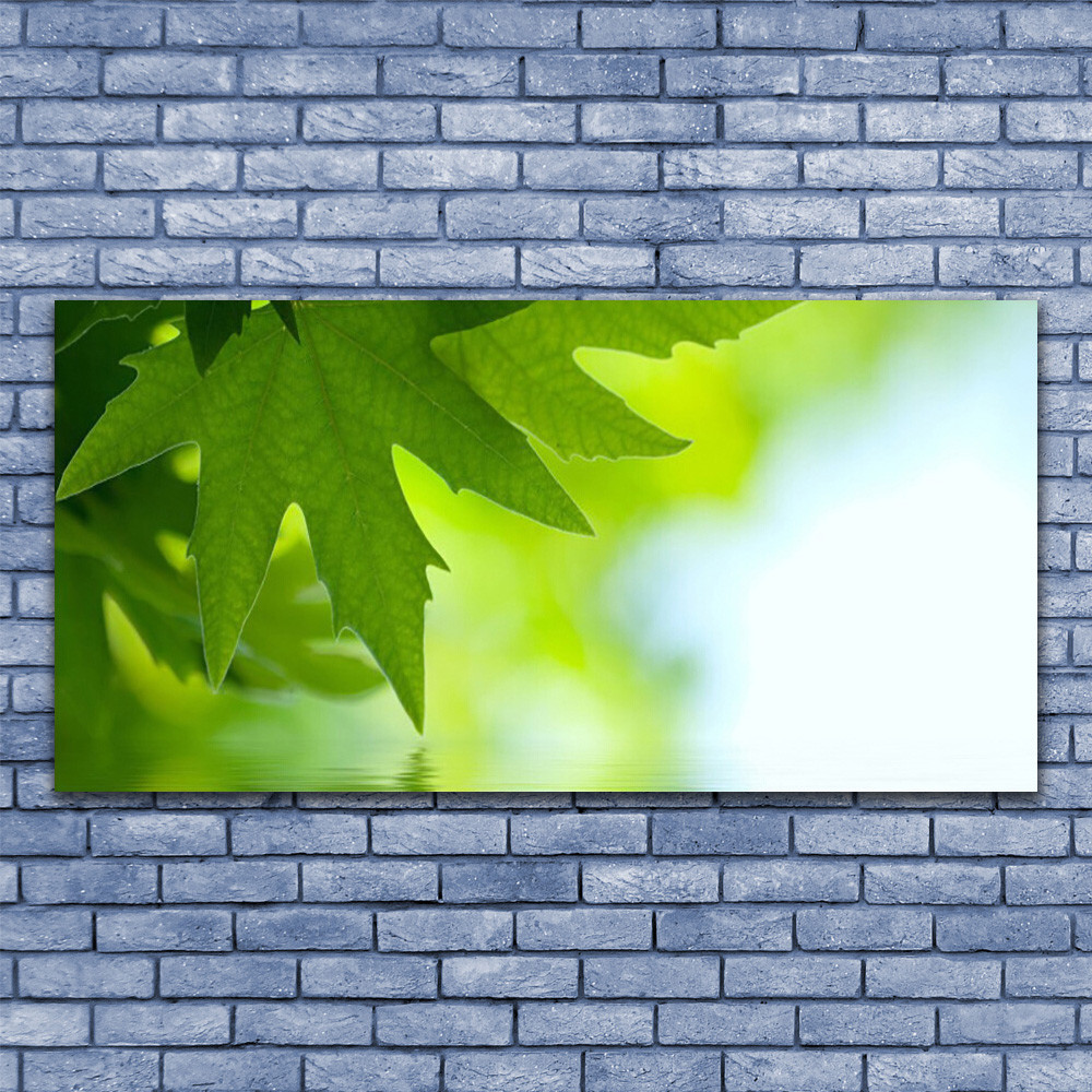 Image tableau 140x70 nature feuilles impression sur verre acrylique moderne