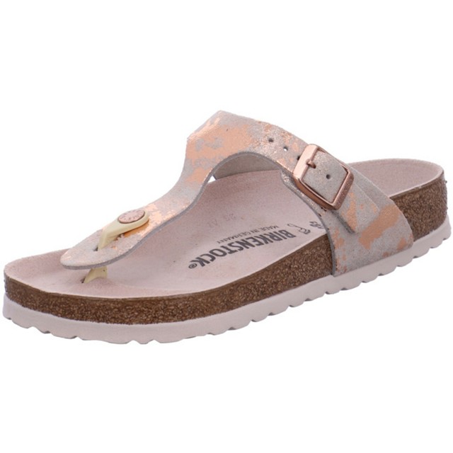 birkenstock gizeh washed metallic rose gold