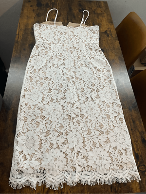 amazing allure white crochet lace bodycon midi dress White Crochet Lace Bodycon Midi Dress | Womens | Medium | 100% Polyester