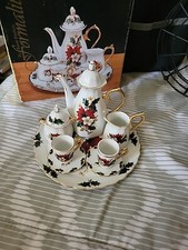 Formalities by Baum Bros Poinsettia Mini Tea Set Christmas Season with Box B53