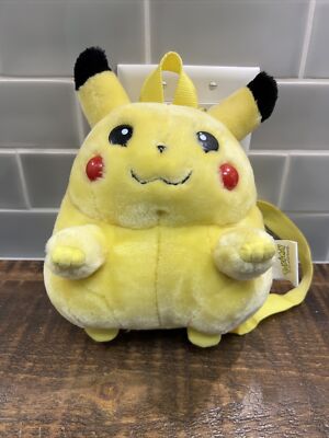 Vintage Pokemon Nintendo Fat Pikachu Plush Backpack By