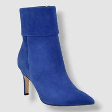 Nine West Women's Blue Gemms Fold Over Cuff Dress Booties Shoe Size 7.5M