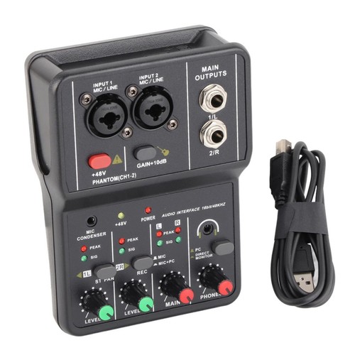 2-channel audio mixer Sound Card suitable for home karaoke, internet karaoke - Photo 3/15
