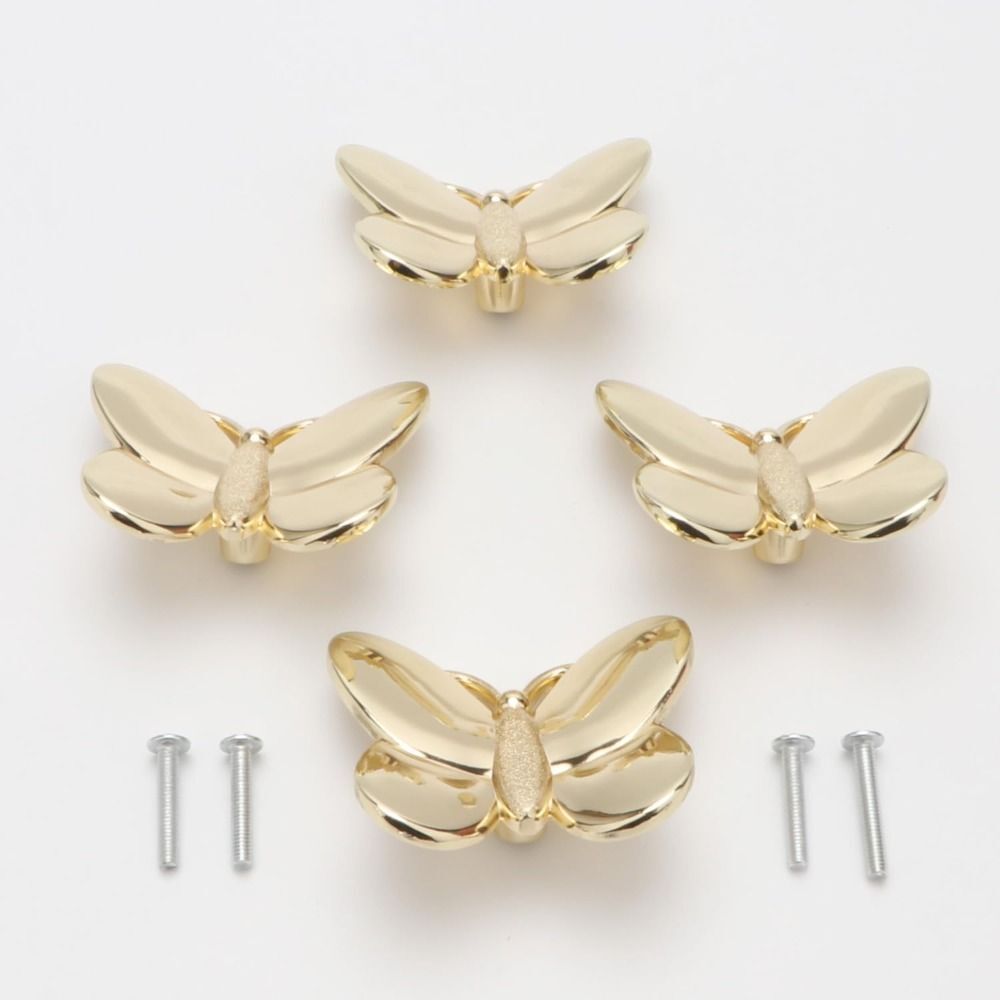 4 Pcs Zinc Alloy Knobs Butterfly Dresser Knob Door Handles