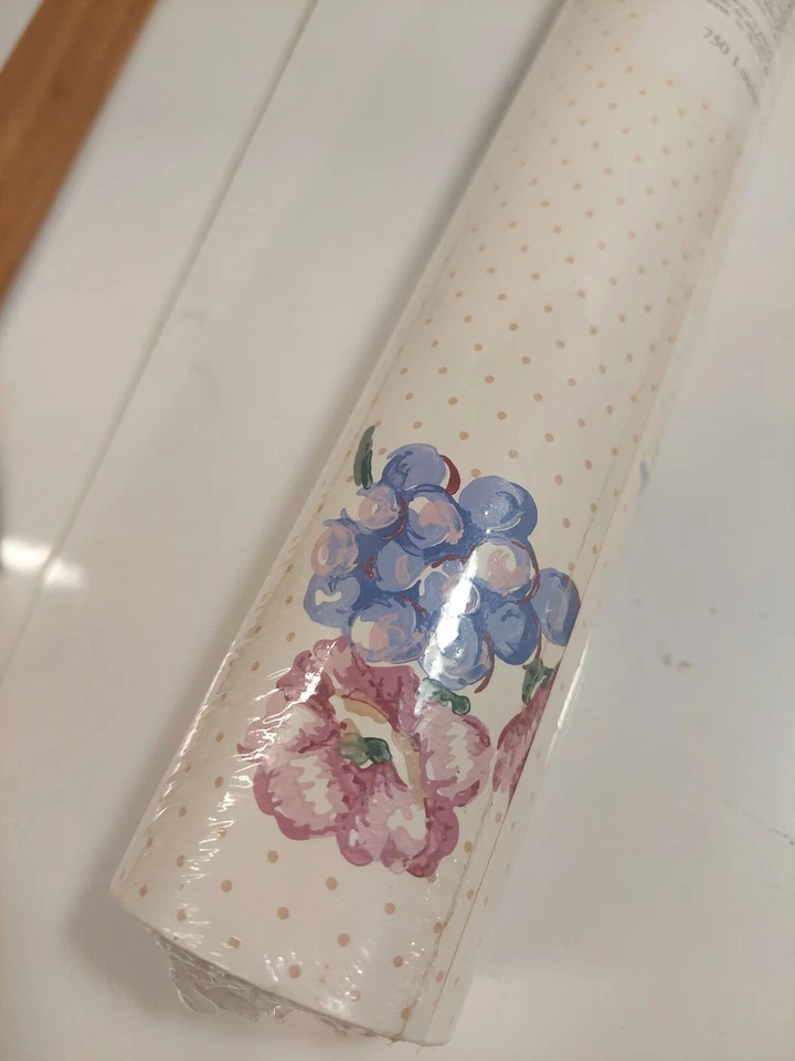 Papel pintado York Wallcoverings 2 rollos dobles 56 pies cuadrados SM4538R8 fruta floral años 90 Foto 3 de 4