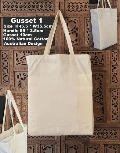Calico Bags Shopping Bag Tote Calico Bag Gusset 10cm H45.5*W35.5 S1: 1-200 bags - Picture 7 of 25