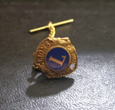 Pin de corbata vintage de esmalte azul Lions Club #W030