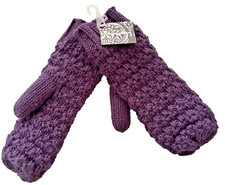 NWT VINTAGE Powder Room Royal Deep Purple Acrylic Mittens