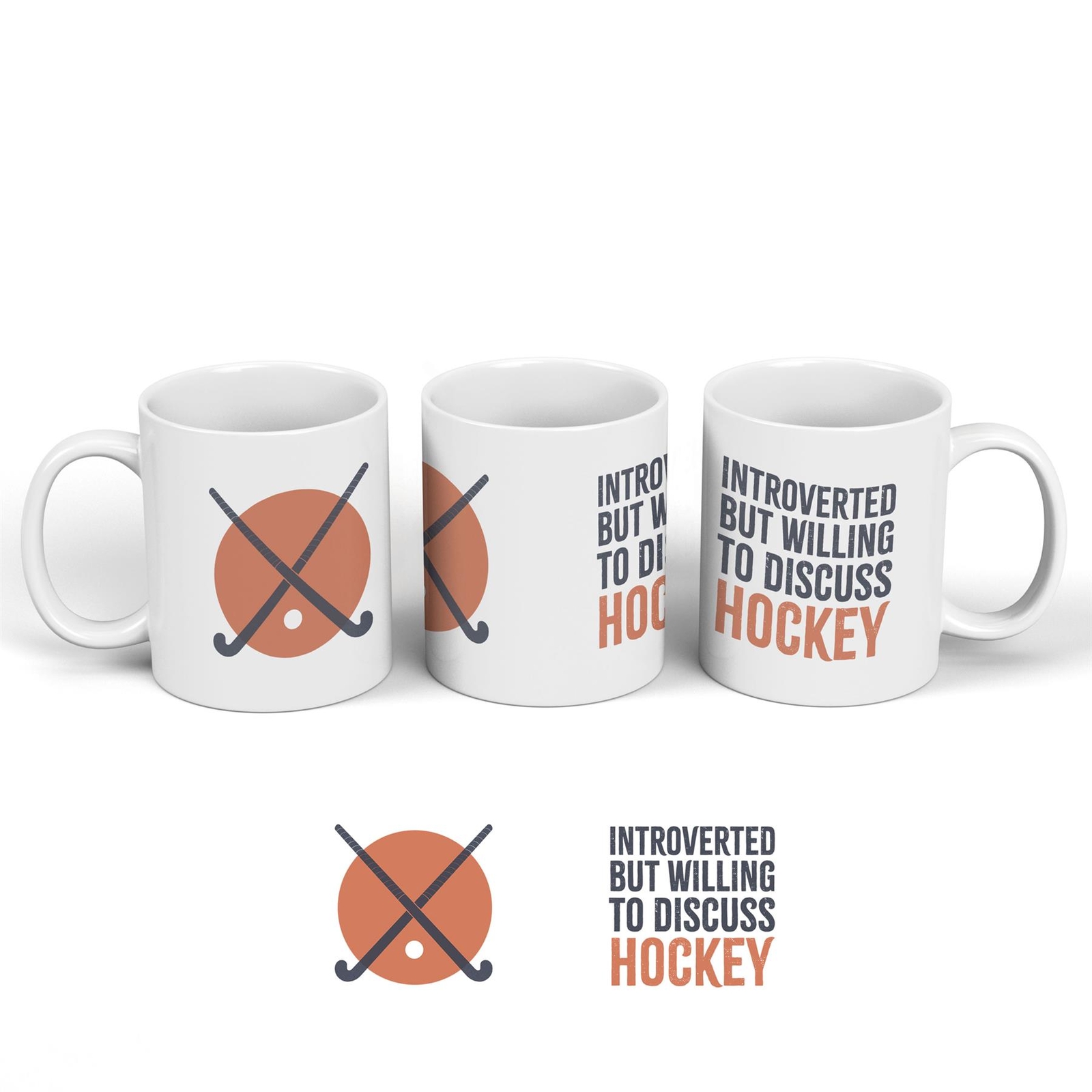 Hockey Discuss Hockey Humorous Hobby Typography Ceramic Classic Mug