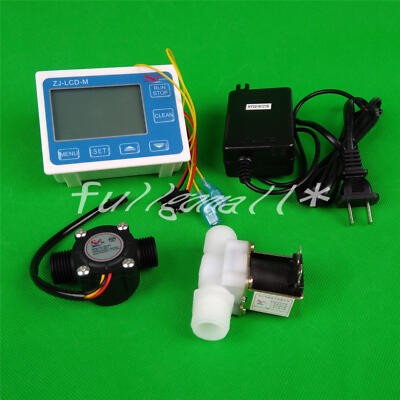 G1'' Flow Water Sensor Meter+Digital LCD Display control+Solenoid valve ZJ-LCD-M