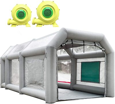 Sewinfla 20x10x8Ft Inflatable Paint Booth Portable With 1100W + 480W 2UL Blowers