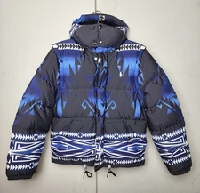 Polo Ralph Lauren Men Hooded Southwestern Aztec Beacon Down Coat  Parka Vest S