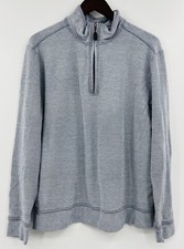 Tommy Bahama 1/4 Zip Top Blue Men s Size Large Cotton Pullover