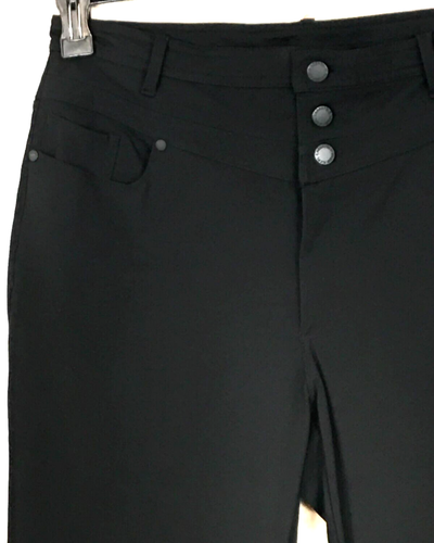 Karl Lagerfeld Women 14 Casual Black Pants High Rise Zip Pockets Tummy Control - Picture 4 of 9