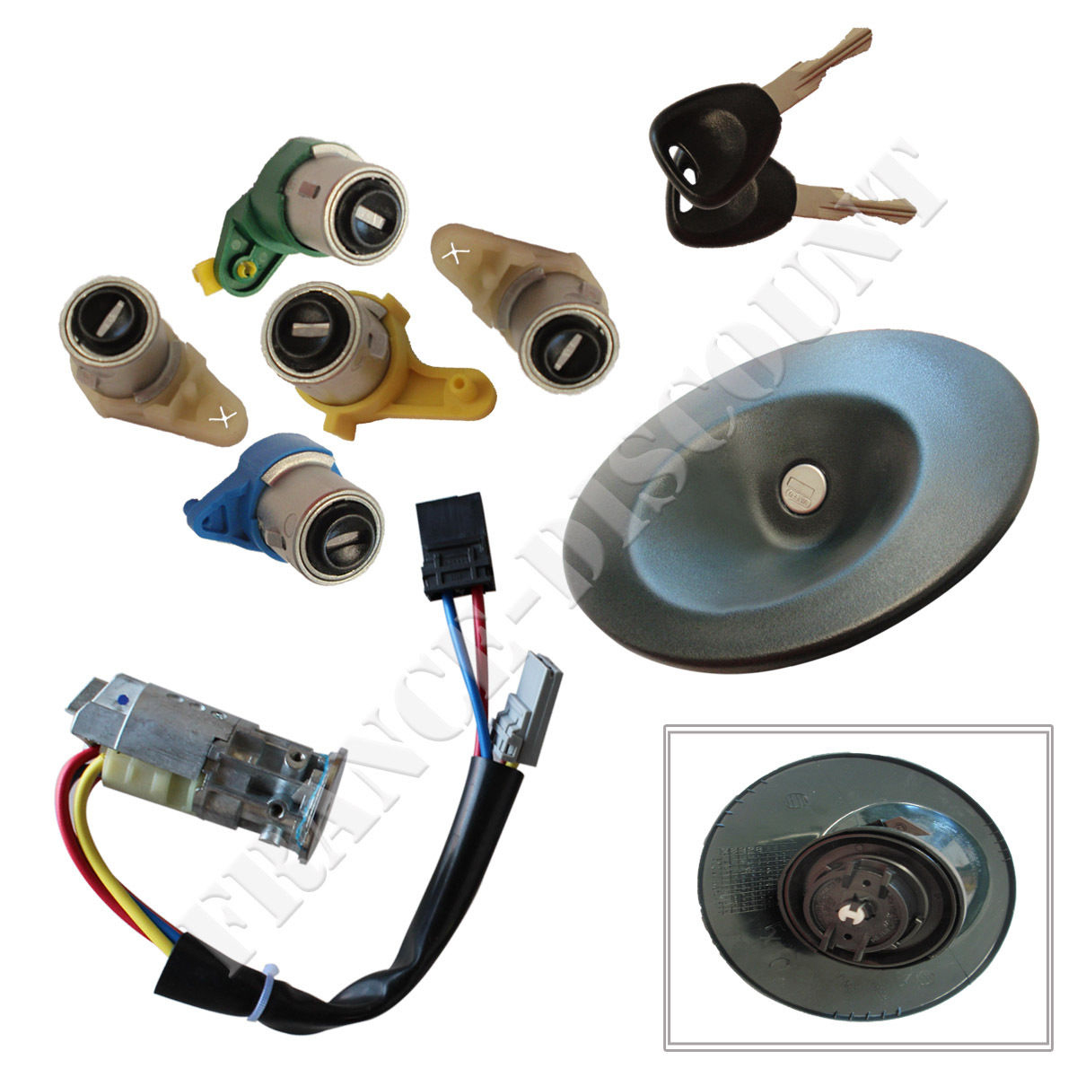 Cylindre de verrouillage Renault Kangoo pour reparer une serrure bloquee ou forcee avec cles
