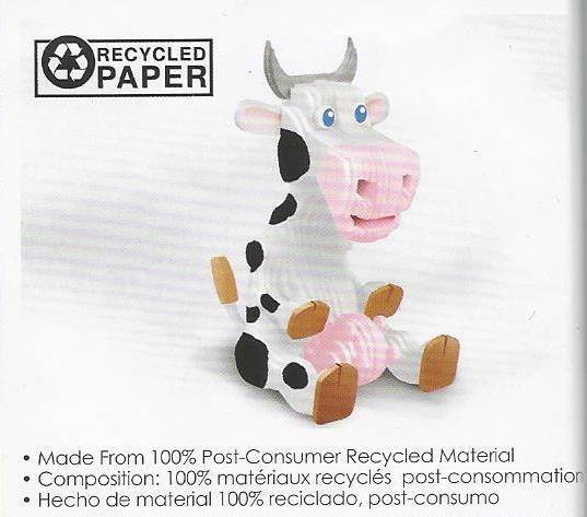 Cow 3D Modeling Kit Pre Cut Pieces Assembly Instructions New 100 