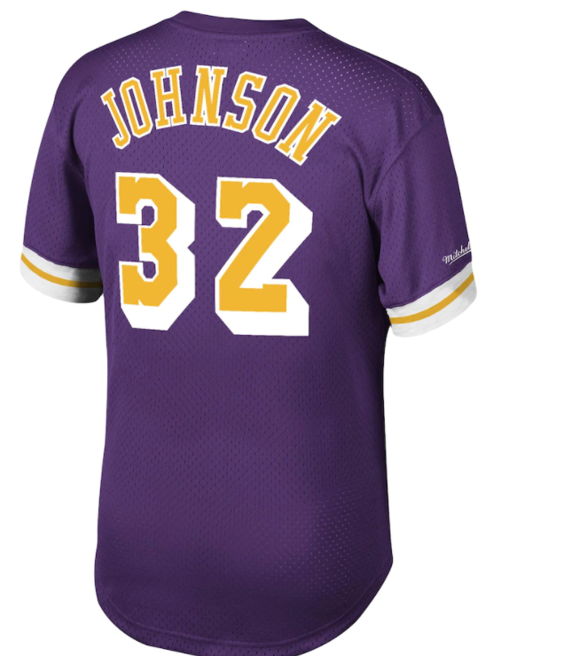 MITCHELL & NESS Los Angeles Lakers #32 Magic Johnson MESH Crew