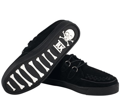 TUK Creeper Sneaker black suede w/blk interlace upper & 2rings  A9178
