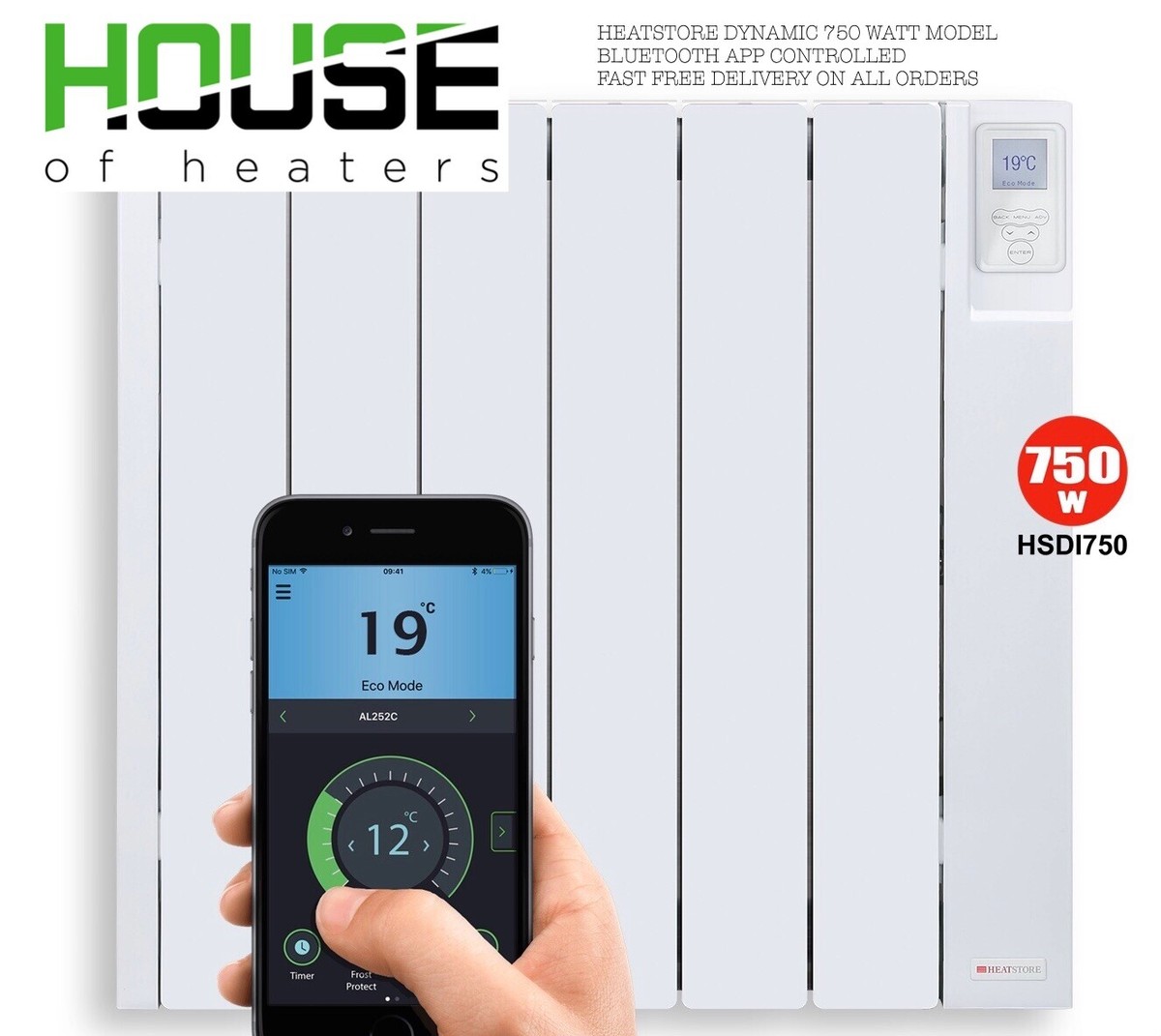 Heatstore Dynamic HSDI750 750w Intelirad Oil Filled Electric Radiator Heater  | eBay