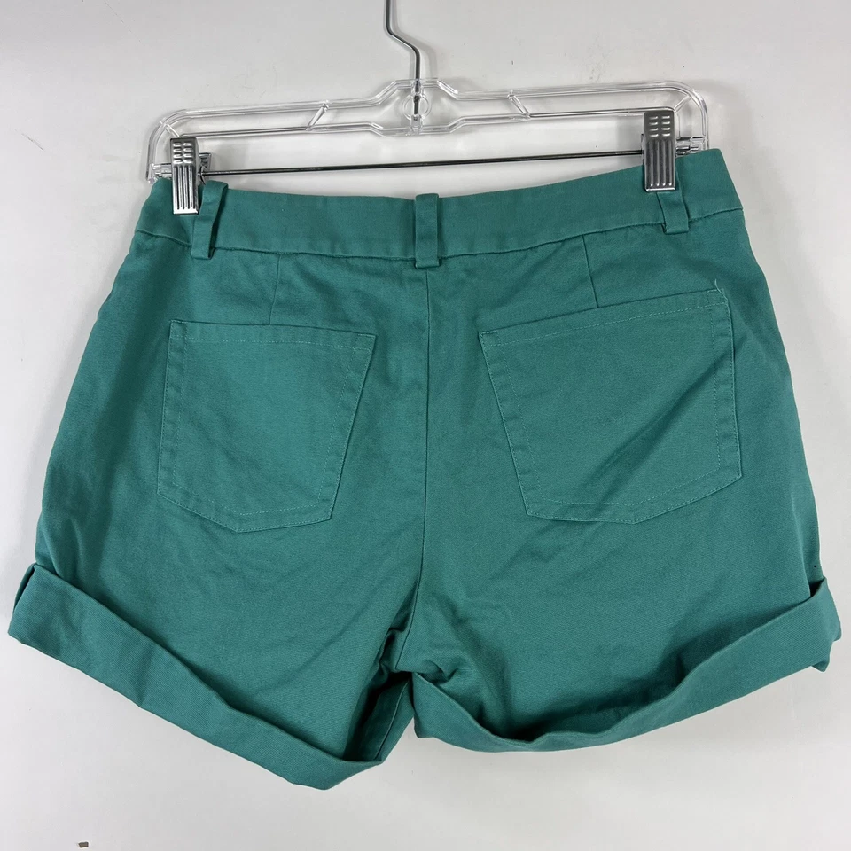 Pantalones Cortos Kate Spade Para Mujer Talla 2 Sábado Tiro Medio Puños Mezcla de Algodón Elástico Foto 4 de 4