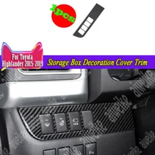 Carbon Fiber Storage Box Decoration Cover Trim For Toyota Highlander 2015-2019