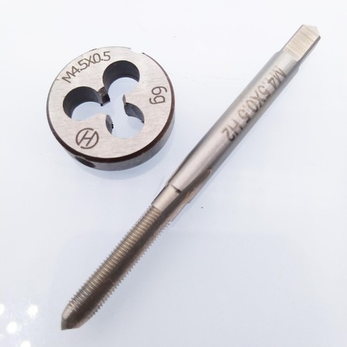 HSS M4.5 x 0.5mm Plug Tap & M4.5 x 0.5mm Die CNC Metric Taper Thread Right Hand - Picture 3 of 7